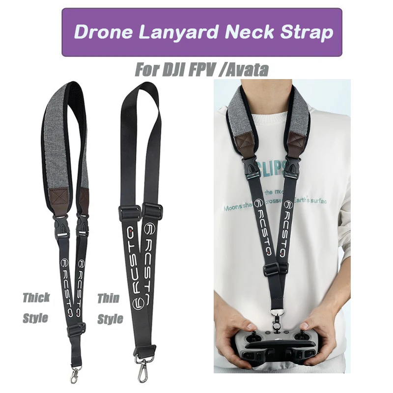 For DJI Avata 2 Remote Lanyard Neck Strap Drone Controller For DJI Avata/FPV Adjustable Neck Buckle Rope Drone Accessories