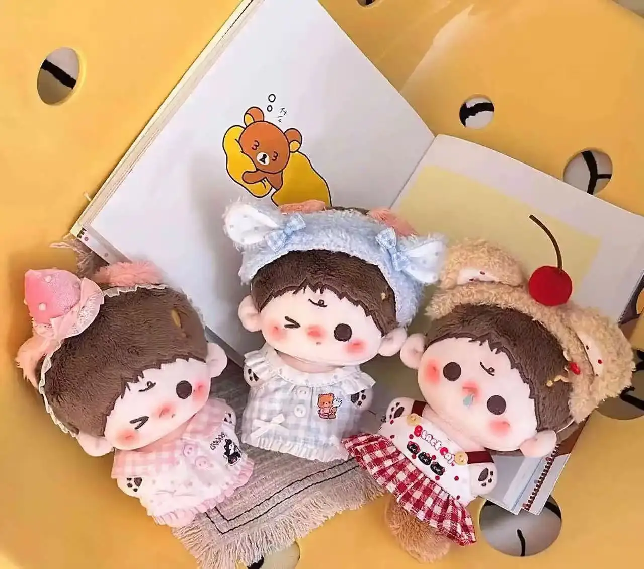 

10cm Cotton Cute Doll Candy T-shirt Headband Mini Cartoon Style Cartoon Plush Jumpsuit Kawaii Casual Dolls Toys Accessories