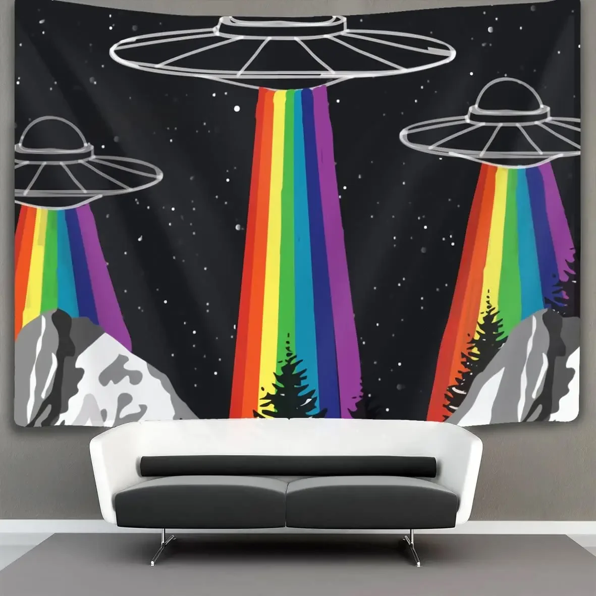 The Latest Mandala Hippie Bohemian Tapestry Rainbow Flying Saucer Pride Tapestries Living Room Bedroom Decoration Tapiz India