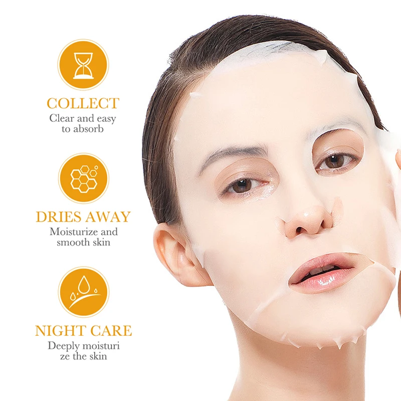 BIOAOUA Vitamin E Honey Face Mask Nourishing Brightening Sheet Mask For Glowing Skin, Moisturizing Anti-Aging Skin Care