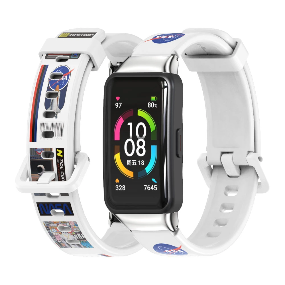 สำหรับ Huawei Band 7สายสำหรับ Honor Band 6นาฬิกา Fit Fit 2 Pro NFC สายรัดข้อมือสร้อยข้อมือโลหะอุปกรณ์เสริม
