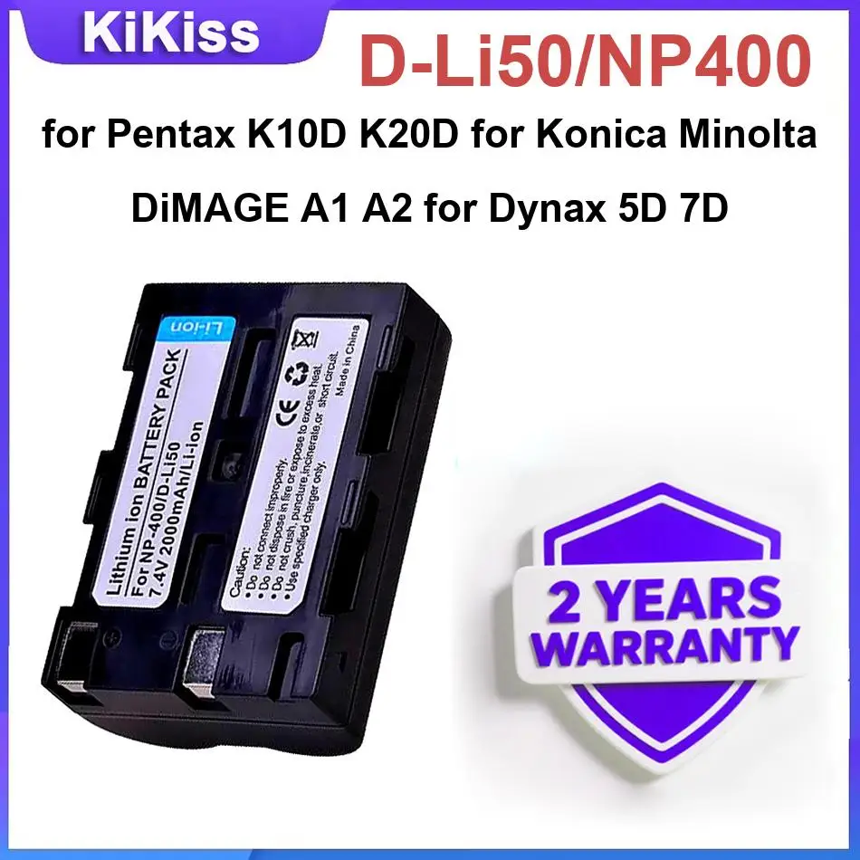 D-Li50/NP400 Batteries For Pentax K10D K20D Konica Minolta Dimage A1 A2 Dynax 5D 7D Brand New Camera Battery