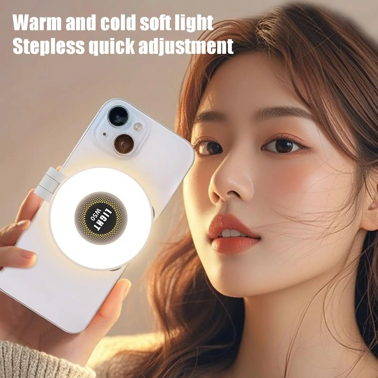 Luz magnética para selfie, 3 modos de iluminação suave, dobrável, magnética, beleza, selfie, telefones, para trabalho, fotografia, conteúdo de maquiagem