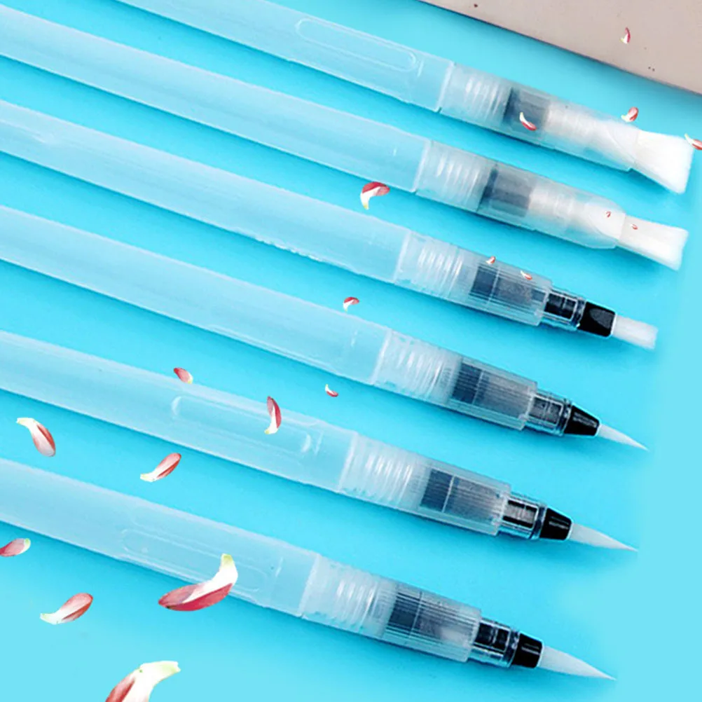 

9Pcs Water Brush Pen Set Perfect for Solid Colors Powdered Pigment Easy Clean Fast Water Flow Control Watercolor Paint