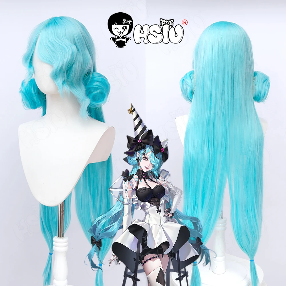 

Namcha Cosplay Wig Game Path to Nowhere Cosplay HSIU 90cm Light blue Long curly hair Synthetic Hair+wig Cap Naqia cosplay Wig