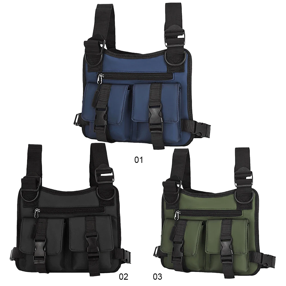 Chest Rig Bag Running Chest Pack Multi-Function Lightweight Vest Bag Adjustable Hiking Bag Waterproof for Running Camping