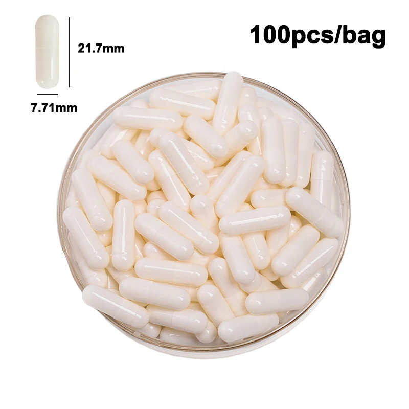 100PCS/Bag Standard Size Empty Capsules Gelatin 7colors Capsules Hollow Hard Gelatin Seperated Joined Capsules