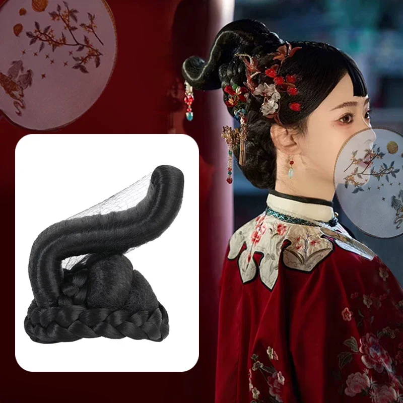 Chinese Ancient Costume Performance Wig Bag TV Drama Zhou Ying Hair Bun New Chinese Style Headwear