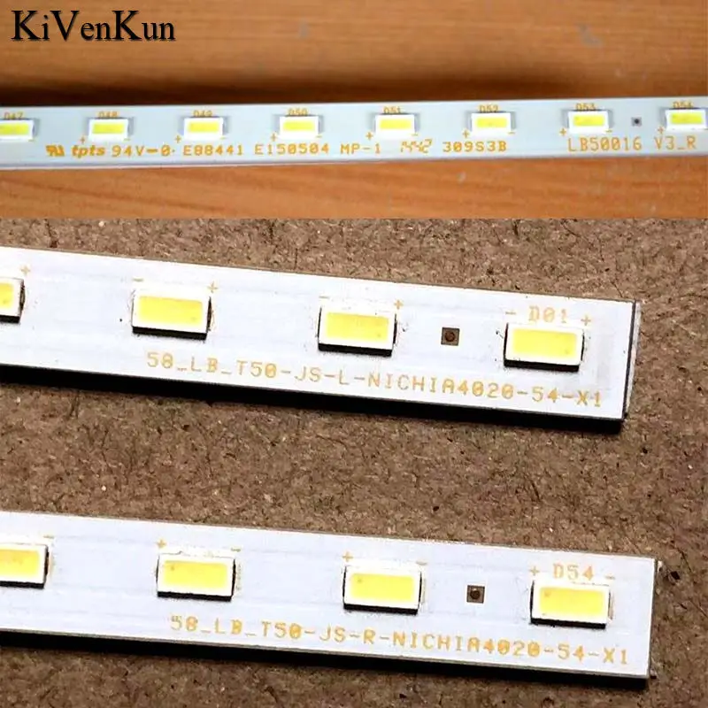 TV LED Array Bar 308S3B LB50016 V2_L V3_R Backlight Strip 58_LB_T50-JS-L-NICHIA4020-54-X1 58_LB_T50-JS-R-NICHIA4020-54-X1 Planks