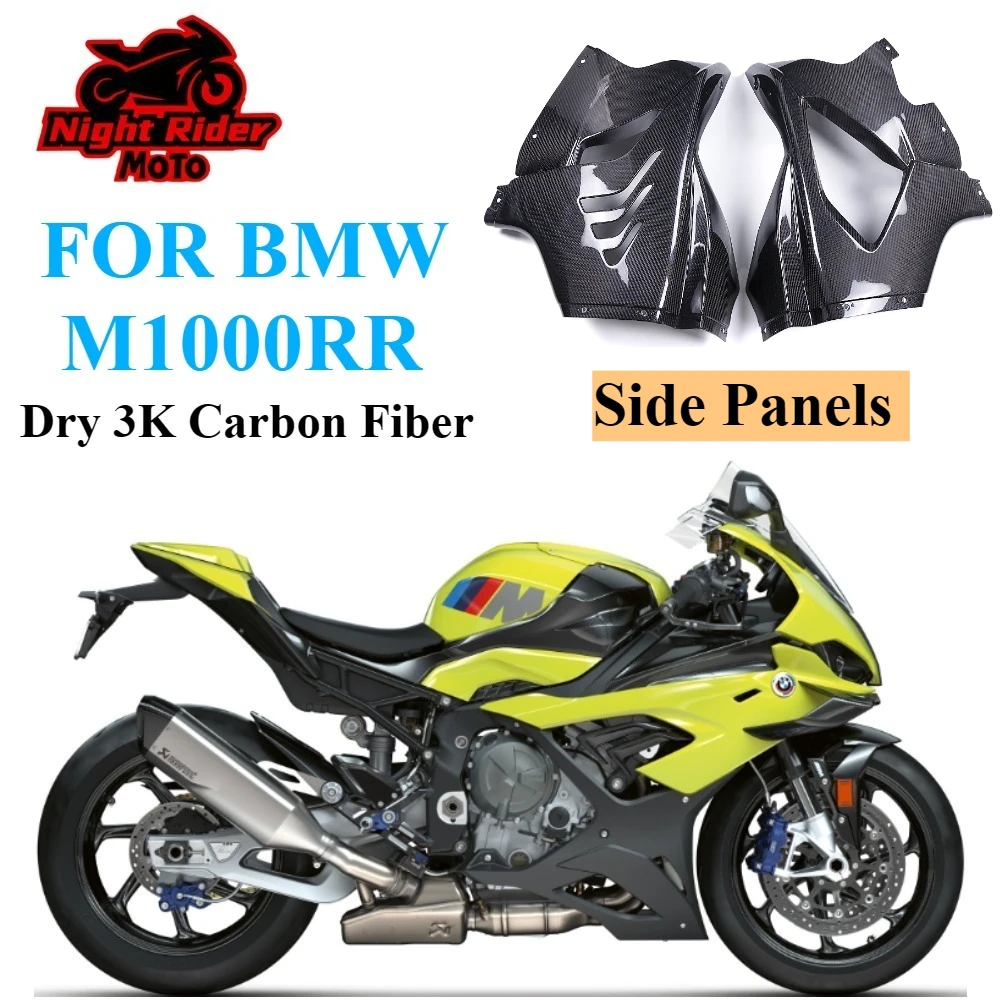 

Motorcycle Accessories 3K Pure Dry Carbon Fiber Left and right side panels Front Fender For BMW M1000RR 2023 2024+