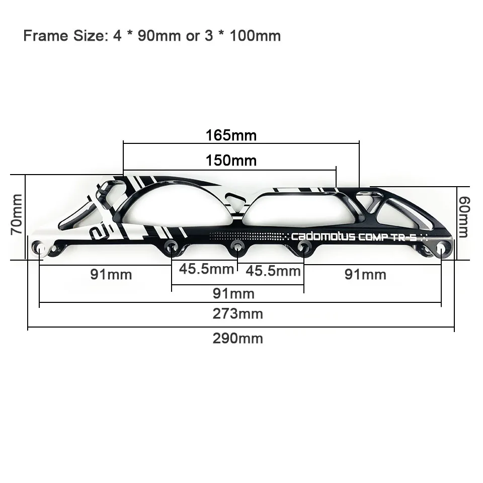 Roller Skates Frame Comp TR-S 3*100&4*90mm / 3*110&4*100mm /3*125&4*110mm 165-195mm Distance Matter Speed Inline Skate DJ73