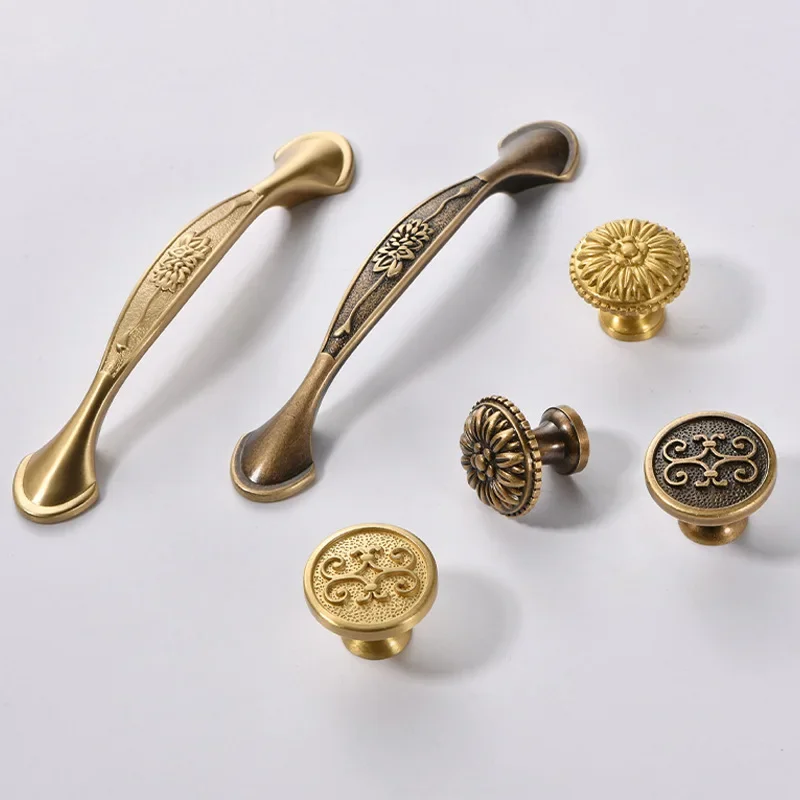 Solid Brass Cabinet Handles Desk Drawer Pull Furniture Door Knob for Drawer  Knob European Furniture Hardware Kitchen Accessories - AliExpress 13