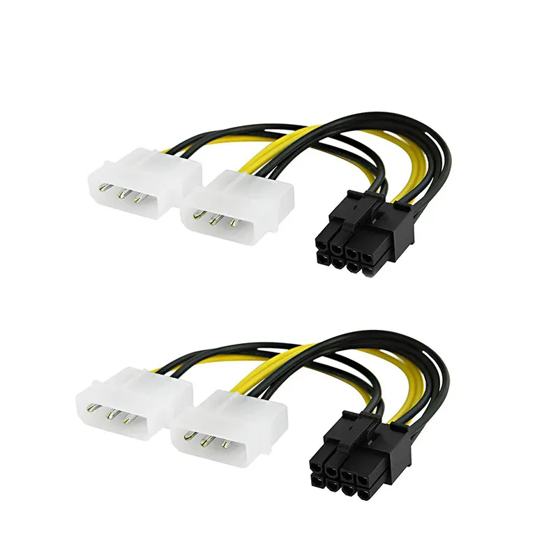 

50Pcs 18cm 8Pin To Dual 4Pin Video Card Power Cord Y Shape 8 Pin PCI Express To Dual 4 Pin Molex Graphics Card Power Cable