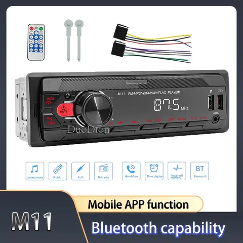 DuoDton Araba Radyo Ses 1 Din Bluetooth Stereo Eller Serbest Arama MP3 Çalar FM Alıcısı AUX/USB/TF Kart Ile Dash Kiti