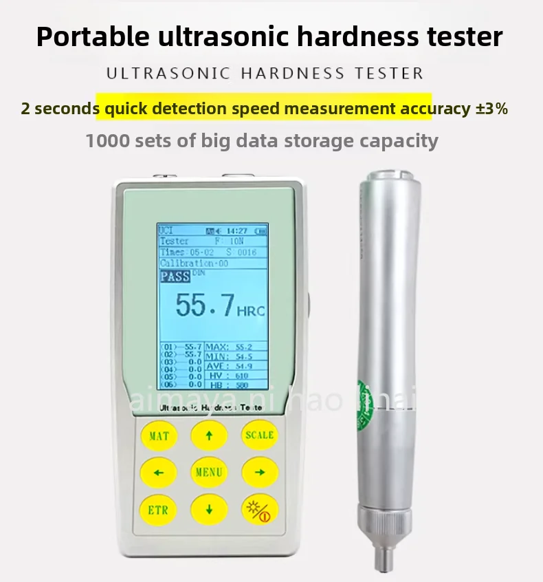 Portable Ultrasonic Hardness Tester Rockwell Vickers Brinell Hardness Tester Welding Valve Flange Nondestructive Testing