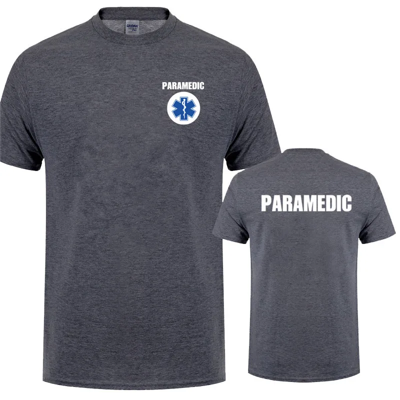 Paramedic T Shirt Summer Men Cotton Short Sleeve Emergency Medical Services T-shirts Mans Clothing Tops OT-005