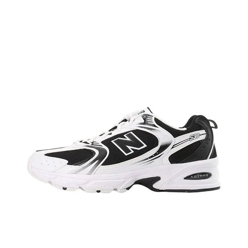 Original New Balance NB 530 Classic Vintage Mesh Fabric Faux Leather Casual Men's and Women's Running Shoes White Silver