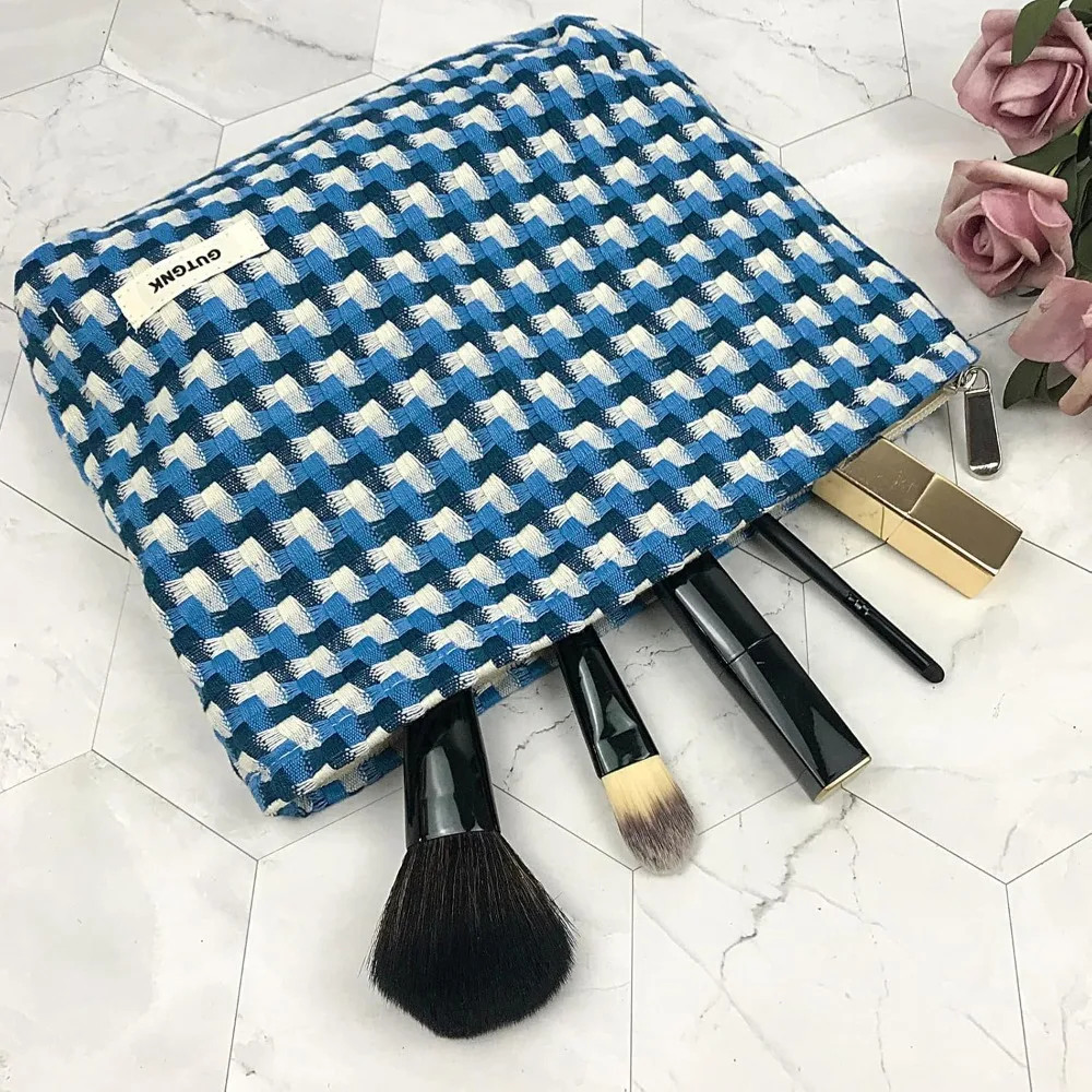 حقيبة مكياج للنساء - حقائب مستحضرات تجميل سروال قصير بتصميم جمالي للسيدات، مقلمة نسائية، مقلمة لطيفة على شكل وجه مبتسم