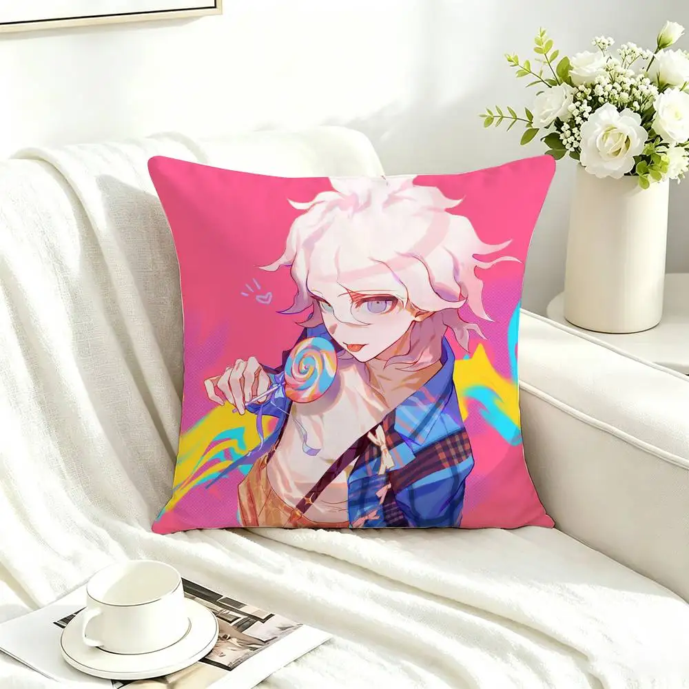 n-Nagito Komaeda Danganronpa  Square Double-Sided printed Pillow Case Bedroom Bedside Pillow Sofa Cushion Cover