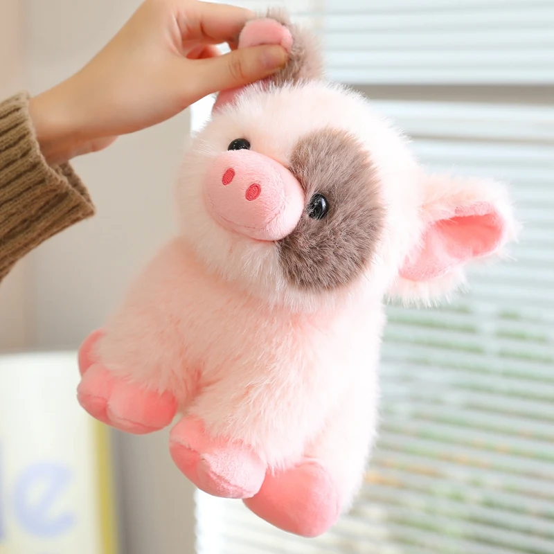 Peluche de Cerdito de 20 cm, Cerdito Blanco de Taza de Té, Animal de Granja de Peluche, Muñeco Suave, Regalo de Cumpleaños, Peluche de Navidad para Abrazar