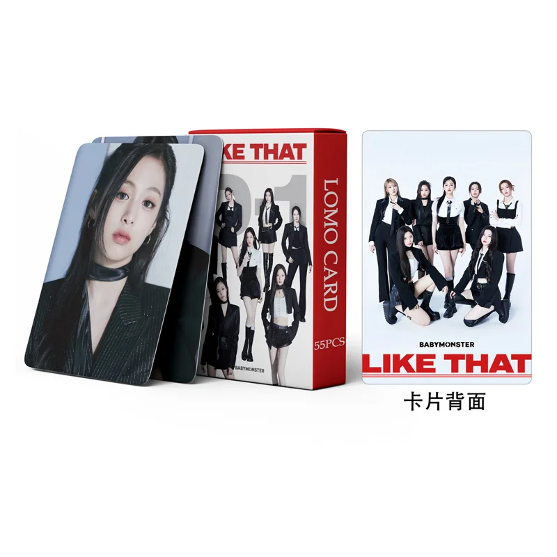 55pcs/set KPOP Baby Monster New Return Album Like That LOMO Card BABYMONSTER Collectible Photo Card HARAM Postcard  RORA