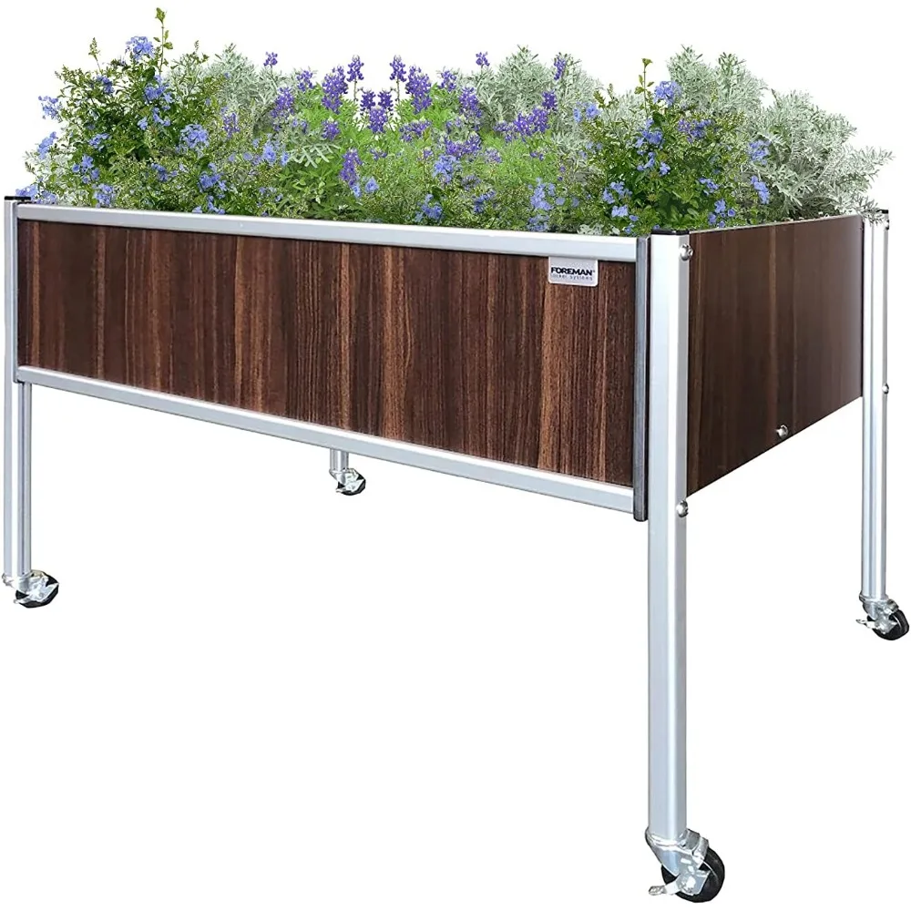 

Foreman Raised Garden Bed on Wheels – Weather-Resistant Raised Garden Bed (36" x 24" x 27") with Drainage, Ideal Raised Garden B