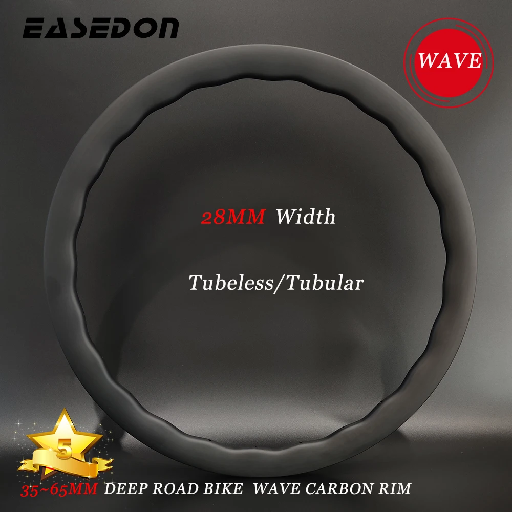 

EASEDON Wave Rim 700C 28 мм, Ширина 21/22 мм, внутренняя бескамерная трубка 35/40/45/50/55/65, дисковый или ободовой тормоз для глубокого дорожного велосипеда, 24 Отверстия