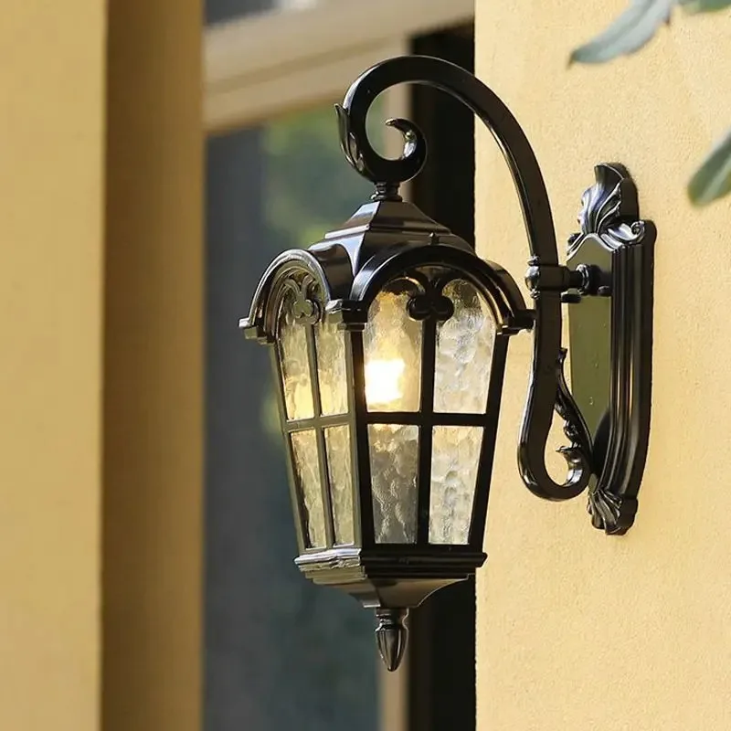 

Garden waterproof outdoor wall lamp, antique outdoor courtyard lamp, European retro balcony, lighting corridor lamp