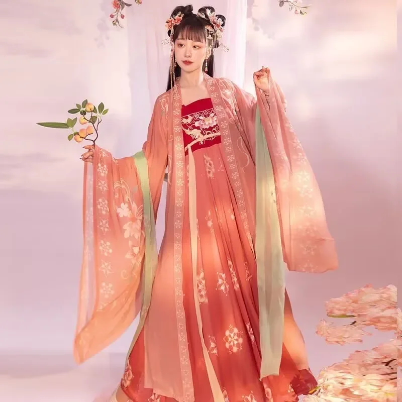 

Oversized 10XL Hanfu Dress Women Chinese Tang Dynasty Vintage Hanfu Cosplay Costume Red Green Pink Hanfu Party Dress Plus Size