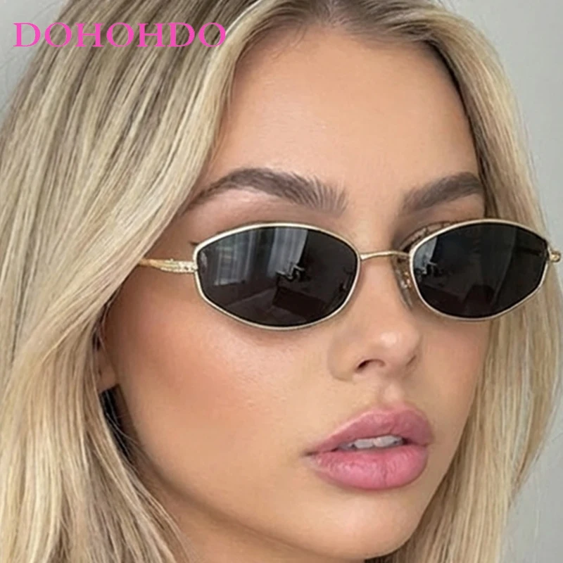 

2026 Vintage Small Frame Cat Eye Metal Women Sunglasses New Luxury Men Punk Sunglass Outdoor Travel Shade Eyewear Ladies UV400
