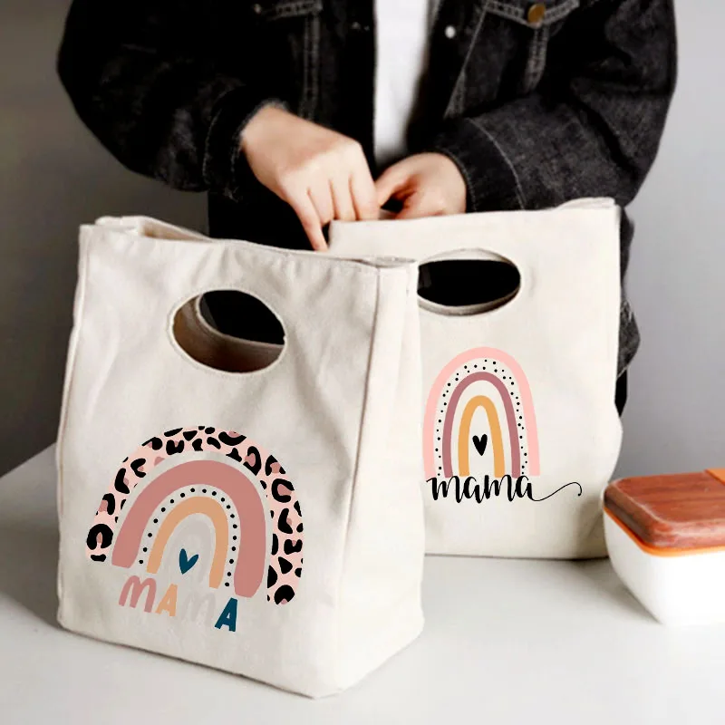 

Термосумка для обедов с принтом Rainbow Mama, термосумка для офиса и школы, идеальный подарок для мамы