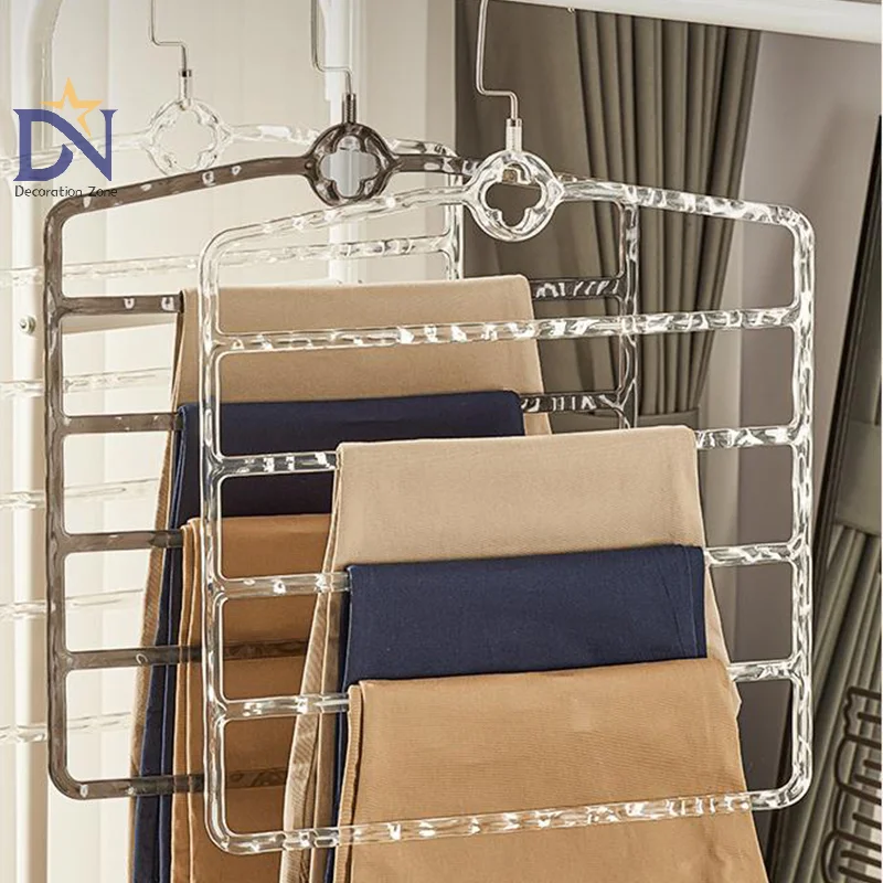 Light Luxury Multi-layer Home Dormitories Non-slip Multi-functional Trousers Storage Rack Clothes Belt Sorting Hanging Artifact