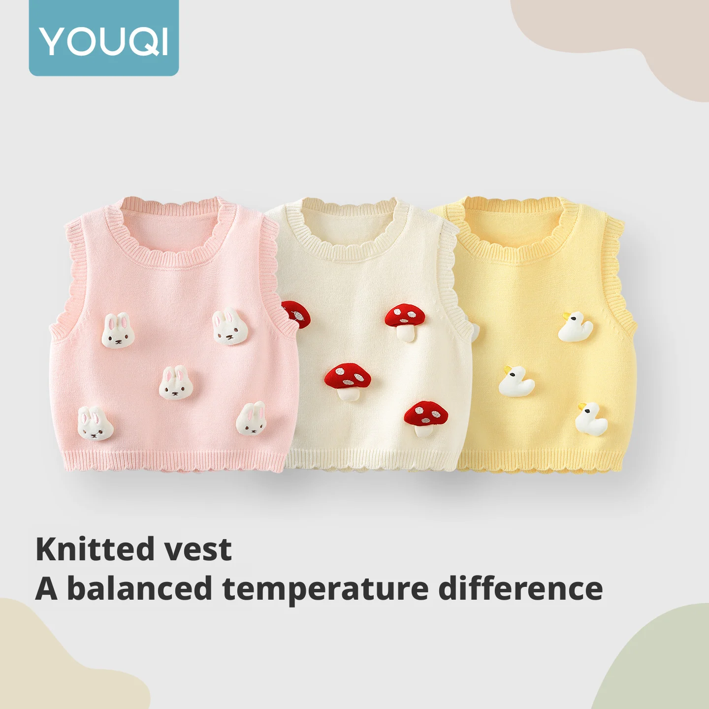 

【Youqi】Chinese Baby Vest for Infants Aged 0-2 Years, Baby Sleeveless Jacket, Small Age Group Warm Outerwear, Children's Vest