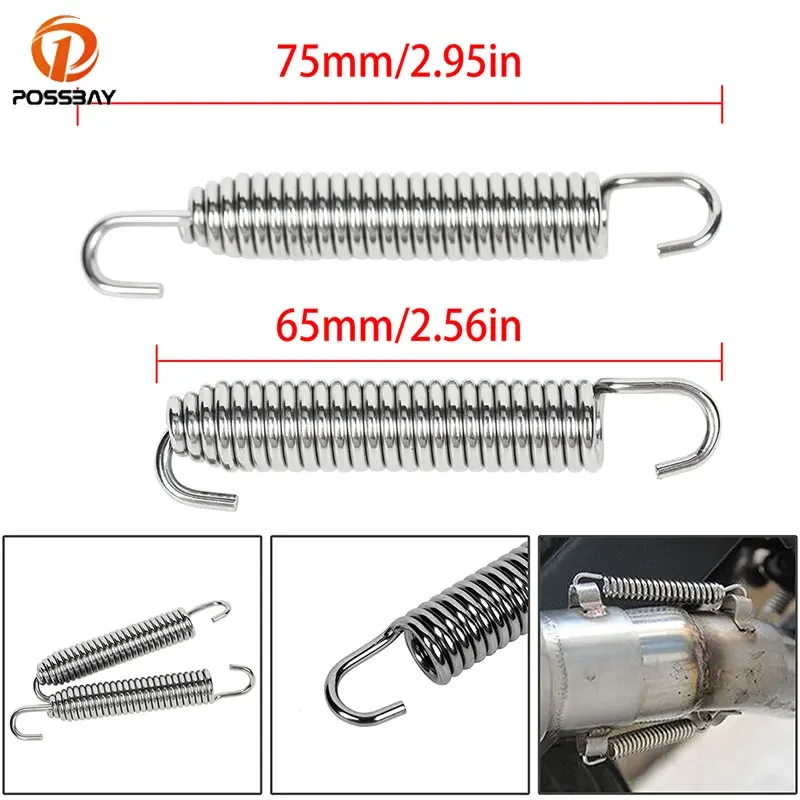 Motorcycle 75mm Exhaust Pipe Muffler Spring Pipe For Yamaha WR250 YZ125 For Kawasaki KDX200 KX125 For Suzuki RM125 Accessories