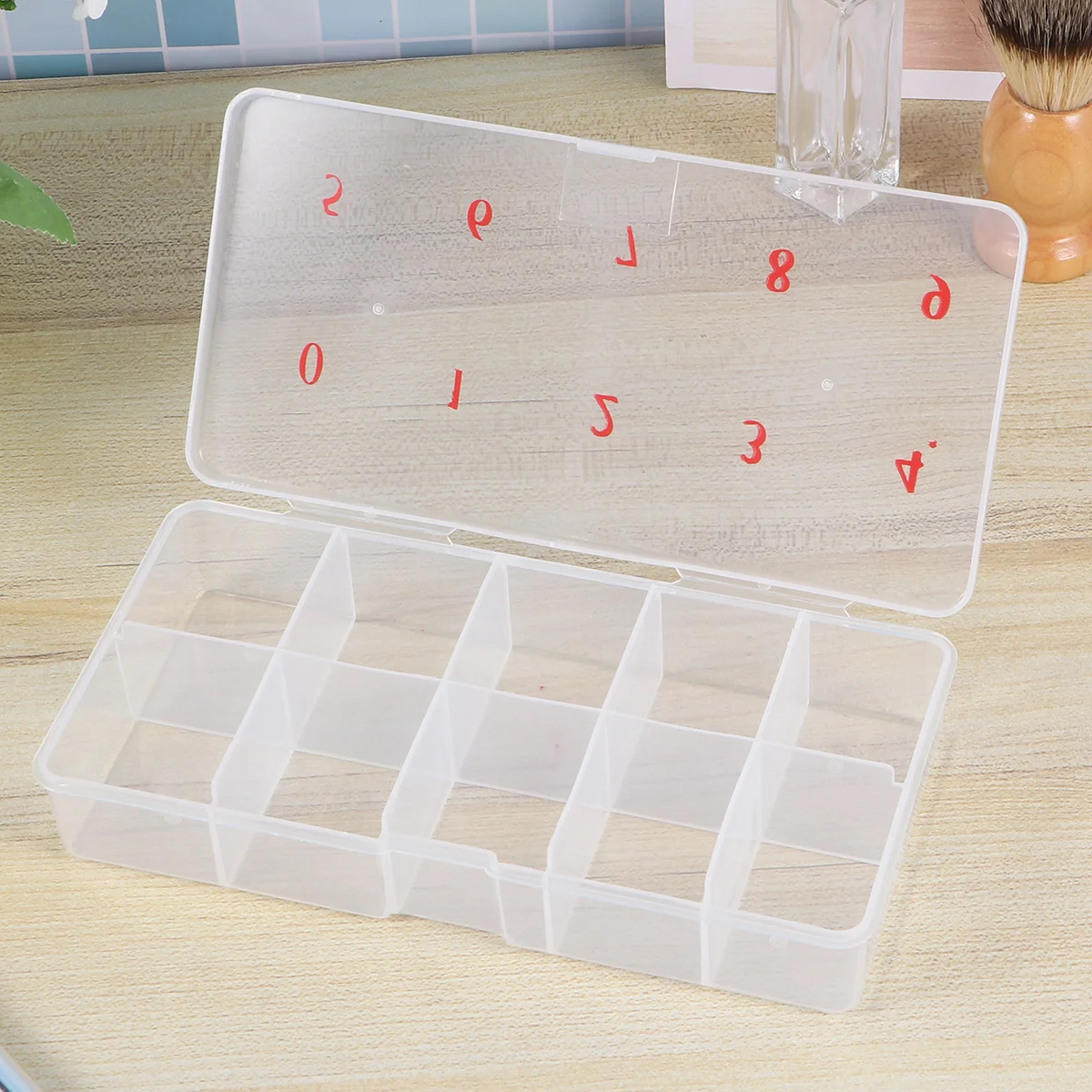 

3pcs 10-Grid Storage Box Fake Nail Piece Storage Case Nail Art Supplies Storage Container for Home Daily Use (Transparent)