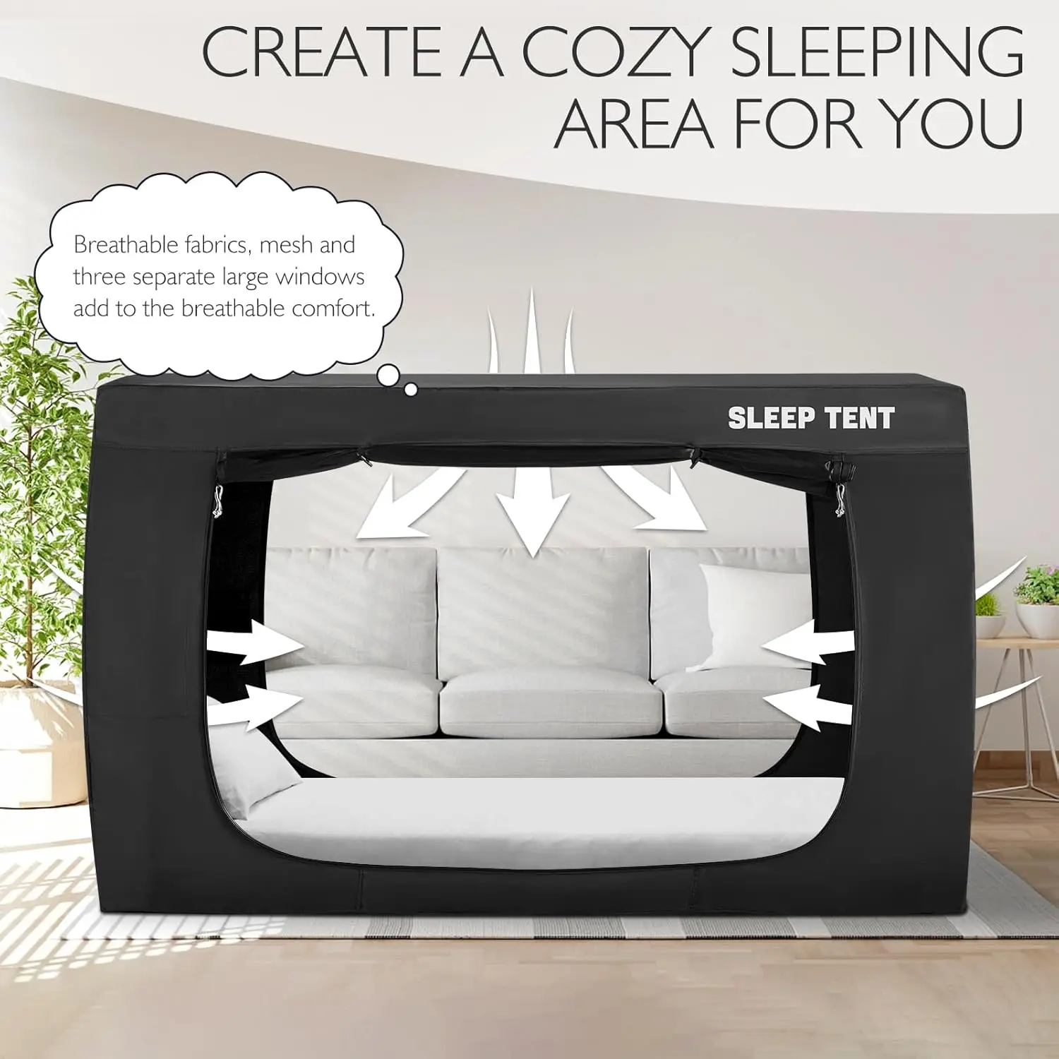 خيمة سرير بمظلة سرير بحجم مزدوج للبالغين والأطفال، خيام نوم محمولة، خيام أحلام داخلية للأطفال والكبار، قابلة للتنفس