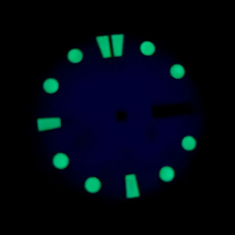 28.5Mm Horloge Wijzerplaat Japan Blauwe Wijzerplaat C3 Groene Lichtgevende Wijzerplaat Voor 7s26 Nh35 Nh36 Beweging Past Turtle Skx007 Srpd Horloge Case