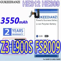 High Capacity GUKEEDIANZI Battery HE312 HE309 3550mAh For SHARP Z3 L900S FS8009 Bateria