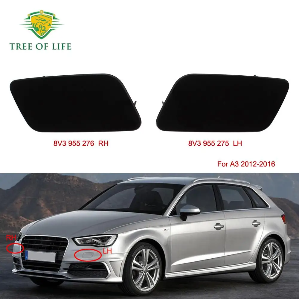 For Audi A3 2012 2013 2014 2015 2016 NEW LH&RH Front Headlight Headlamp Washer Nozzle Cover Cap High-quality