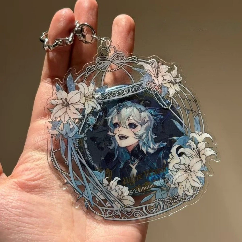 Porte-badge en acrylique Y2K avec couronne de lys, pendentif porte-clés, cadre en dentelle vintage, présentoir anime pour protection, rangement et accessoires de photographie