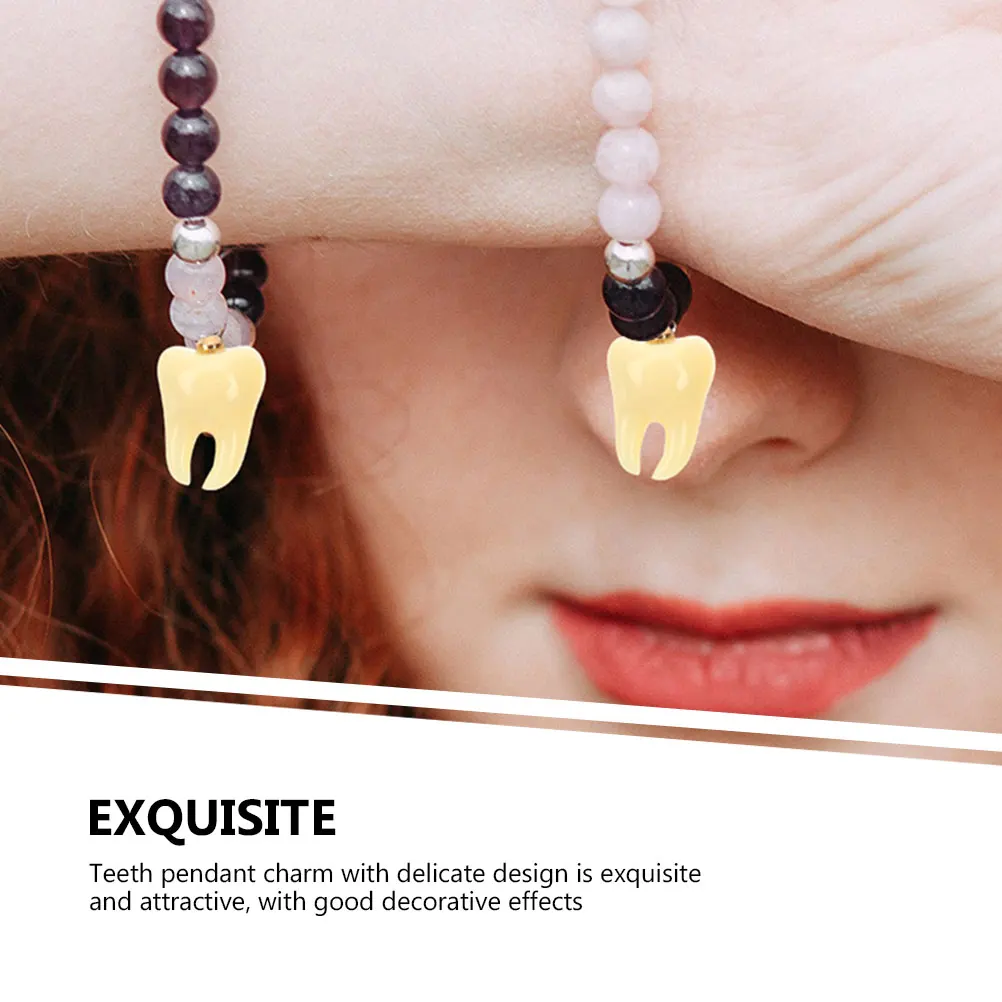 

12 Pcs Teeth Pendant Resin Charms for Necklace Earrings Craft DIY Accessories Jewelry Making Small Tooth nament Decorative Party