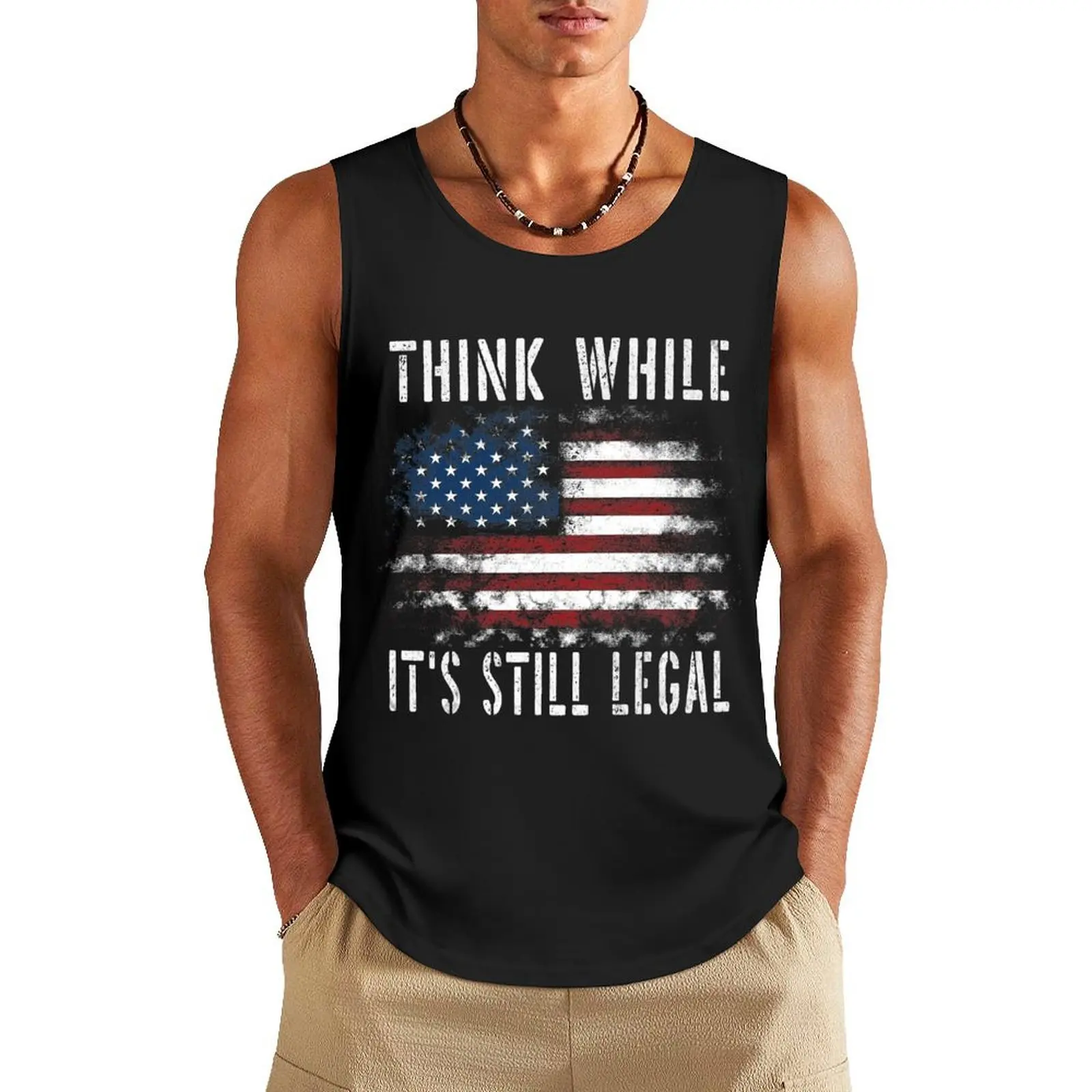 Think While It's Still Legal Tank Top quick-drying t-shirt gym clothes man muscular man t-shirts for men