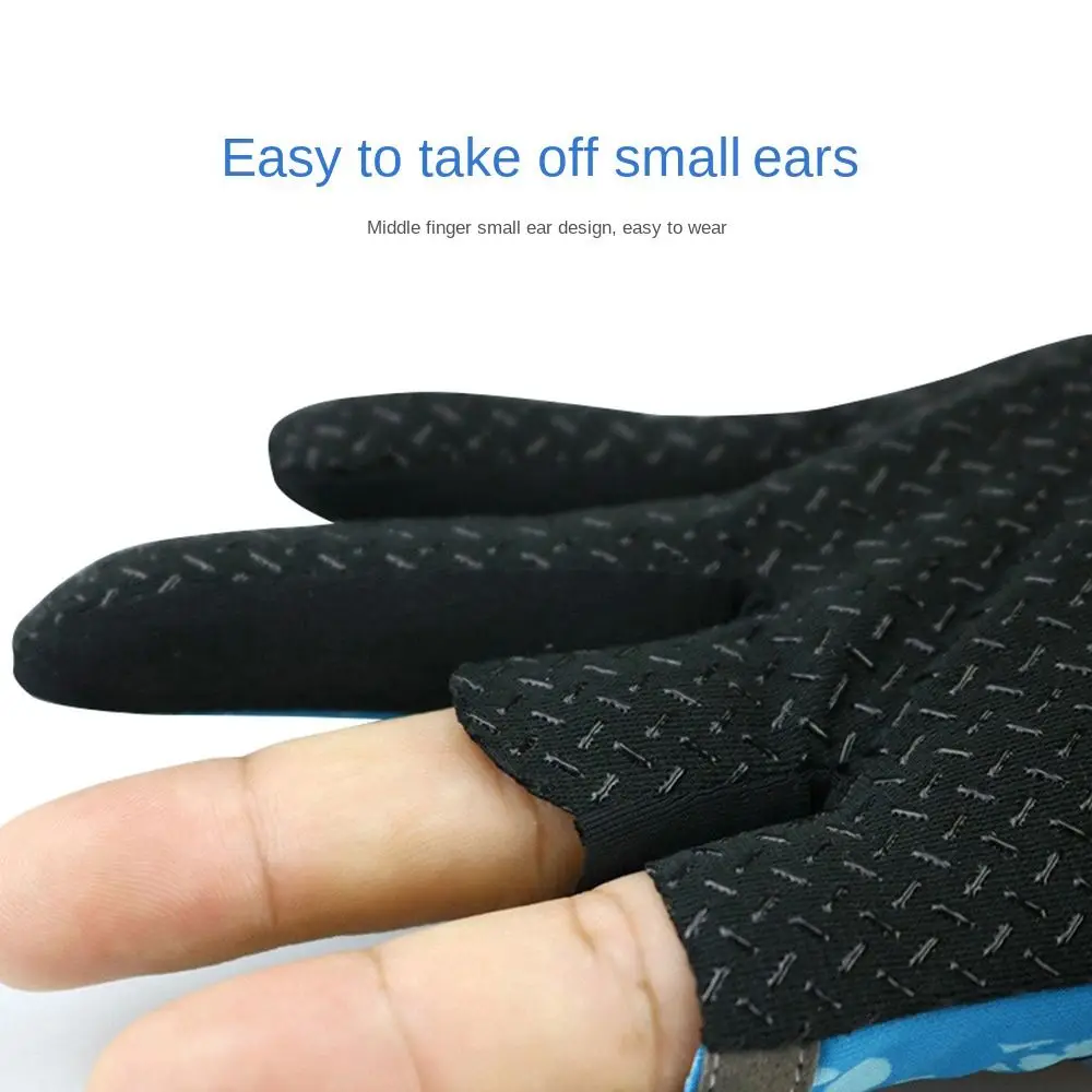 New Ice Silk Fishing Gloves Breathable Neoprene Cloth Three Finger Cut Gloves Anti-Slip Thin 3 Finger Glove Fish Equipment