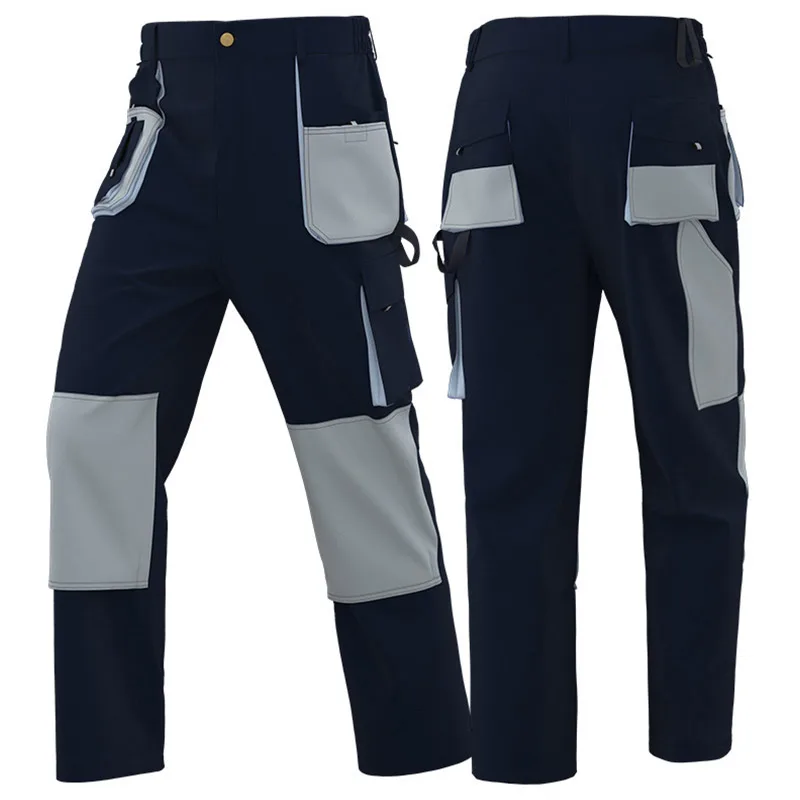 Men's Safe Protective Work Pants Nighttime Casual Pants Knee Pad Multifunctional Pocket Outdoor Durable Wear-resistant Overalls