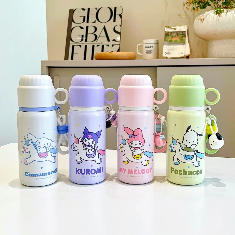 Sanrio Kuromi Melody Water Cup Dual-Use Direct Drinking Straw Insulated Bottle Large Capacity Student Kawaii Gift