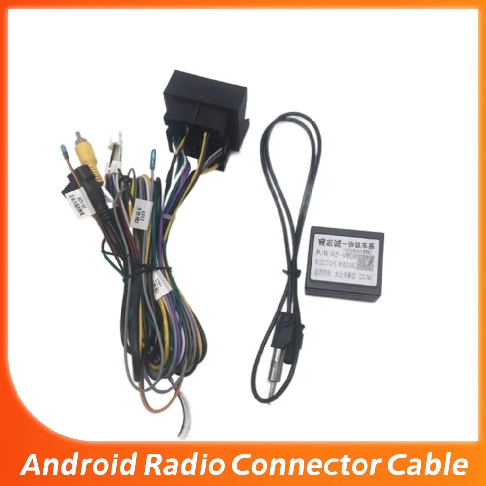 Cable de coche de 16 pines, adaptador Canbus Android para VW Volkswagen Gol 2019, versión alta, arnés de cableado