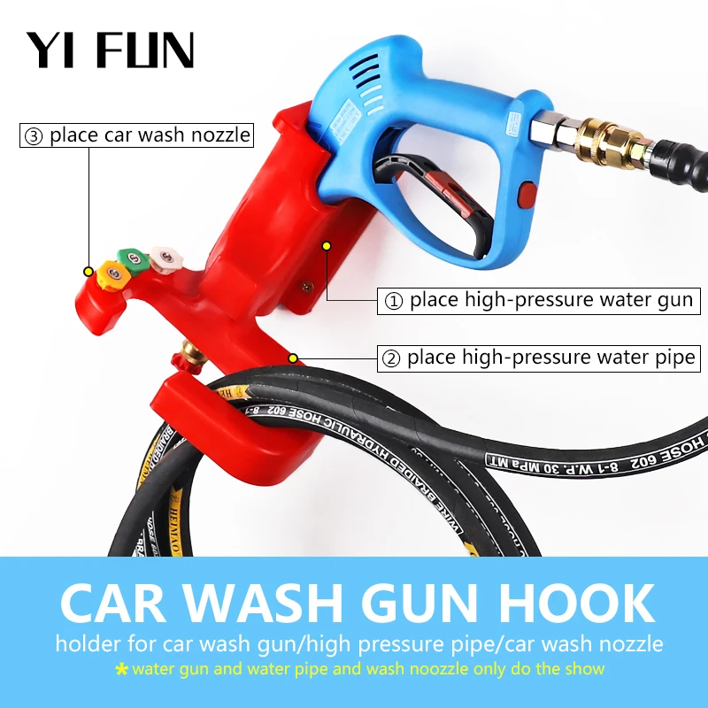 Holder Hanging Rack For High Pressure Washer Wall Mounted Wash Gun Hose Spray Nozzle Hook For Garage Workstation Car Wash Tool