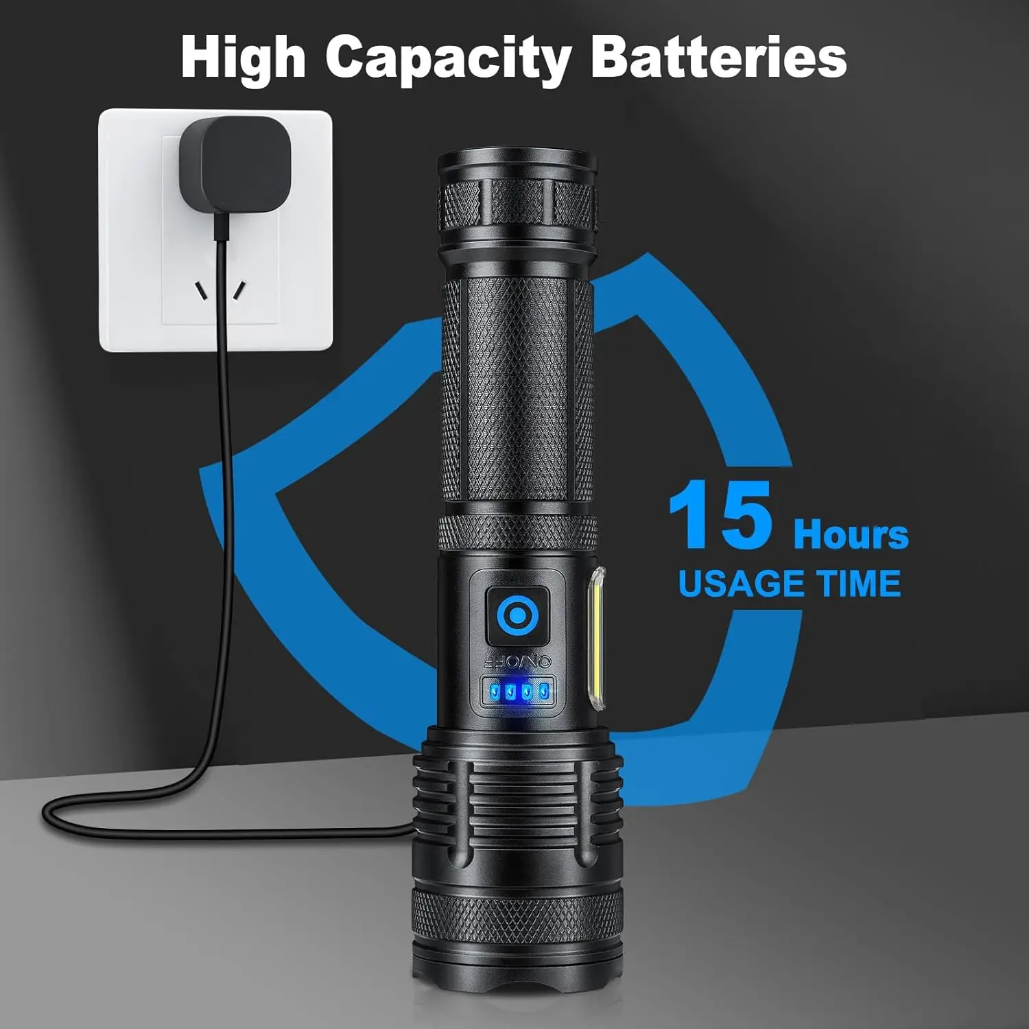 3-Pack Rechargeable Flashlights, 90K Lumen Ultra Bright LED with 7 Modes, IPX7 Waterproof for Camping & Home