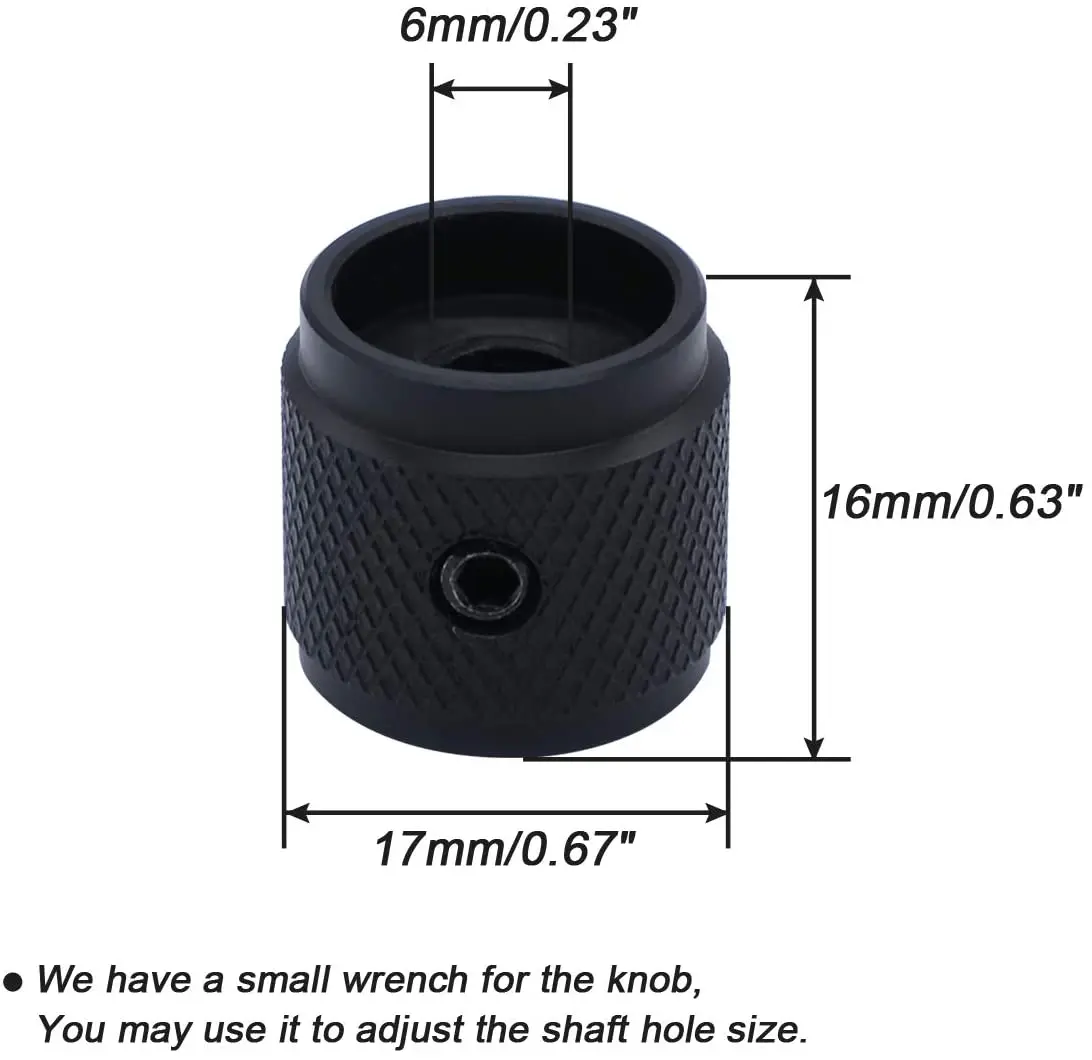 Perilla de Control de potenciómetro de aleación de aluminio, 17x16mm, volumen, Audio, guitarra eléctrica, bajo, tipo tornillo, 17x16mm (dh), 2