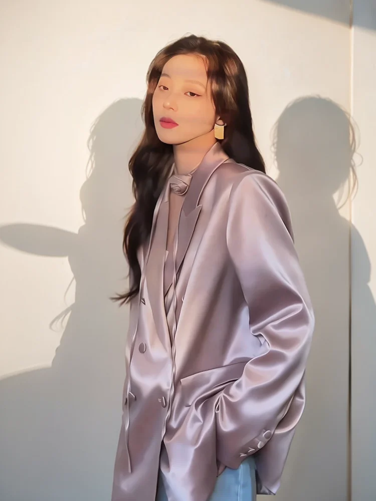 

Blazers Womans Youthful Clothes Rayon Wrap Market Practical Light Weave Breathe Fabric Tie Front Self Belt Thick Breathable 2026